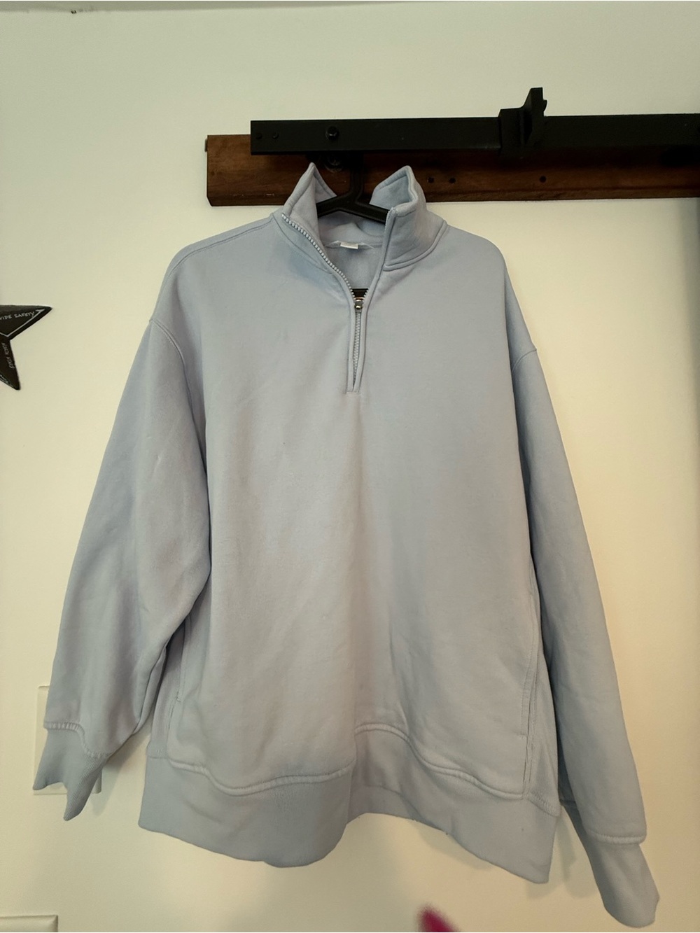 Athleta Light Blue Quarter-Zip Pullover Sweater